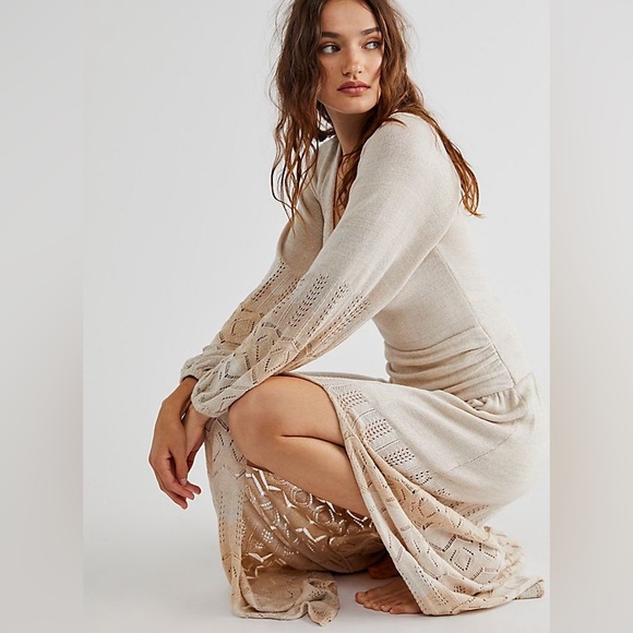 Jen’s Pirate Booty x Free People Knit Lapis Maxi Dress in Porcelain, Size XS/S - Picture 2 of 9